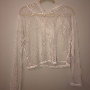 FASHION NOVA Mesh Long Sleeve W/Hood